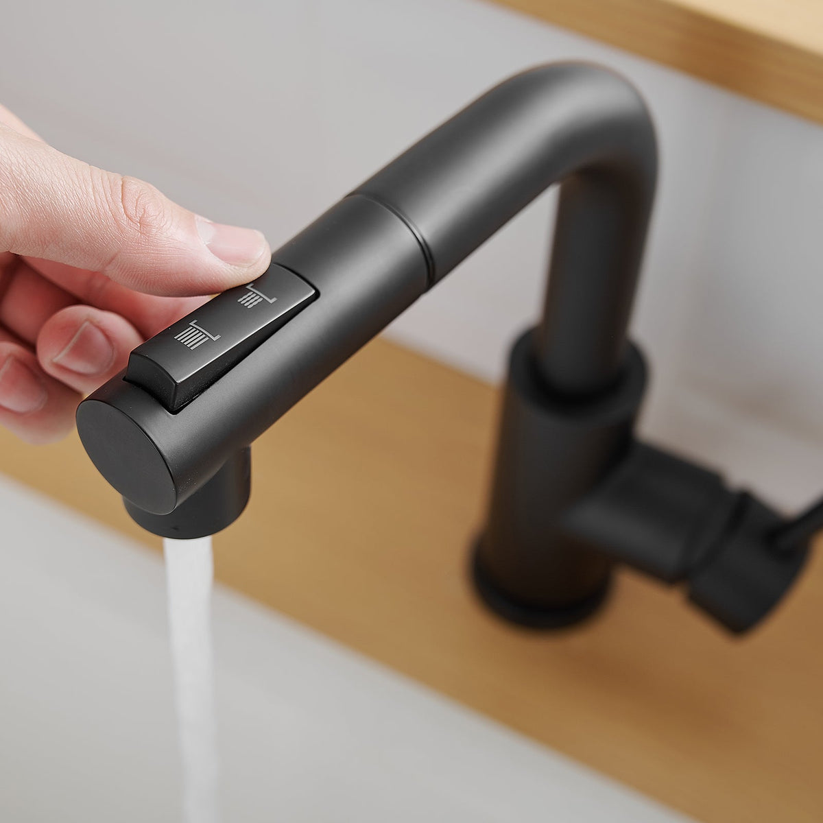 Black Kitchen Sink Faucet with Pull Down Sprayer, photo 4 of 10