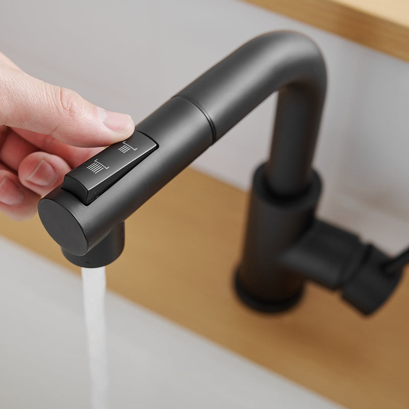 Black Kitchen Sink Faucet with Pull Down Sprayer, photo 4 of 10
