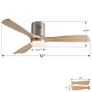 Low Profile Flush Mount Intergrated LED Ceiling Fan With Light And Silent Reversible Motor by HouseOfZazla