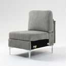 Single Couch Modular Armless Accent Chair With Back Cushion by HouseOfZazla