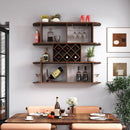 Large Wall Mounted 3 Tier Rustic Bottle Wine Rack