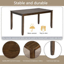 6PCs Kitchen Dining Set, Rectangular Wooden Dining Table with 4 Upholstered Chairs and a Bench, Dining Table Set for 6 People, Living Room, Home Bar and Kitchen, Walnut by Montret