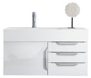 James Martin Columbia 36" Floating Single Bathroom Vanity, Glossy White