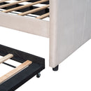 Upholstered Daybed Sofa Bed With Trundle Bed And Wood Slat by HouseOfZazla