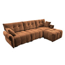 Sofa Set With Ottoman And Pillows, Textured, High Resilience Cushions by HouseOfZazla