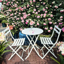 3 Piece Patio Bistro Set Of Foldable Round Table And Chairs by Unique Piece Furniture