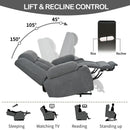 Power Lift Recliner Chair With Extended Footrest, Remote Control, Cup Holders, And Side Pockets by HouseOfZazla