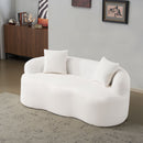 Curved Loveseat Sofa With Round Armrest by Unique Piece Furniture