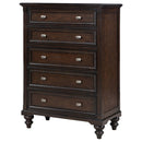 Berwick - 5 Drawer Chest With Felt Lined Top Drawers - Dark Oak by HouseOfZazla