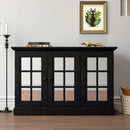 Storage Cabinet With 3 Mirrored Acrylic Doors, Adjustable Shelves by HouseOfZazla