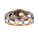 19-Inch 7-Blade Caged Flush Mount Ceiling Fan with Remote Control by HouseOfZazla