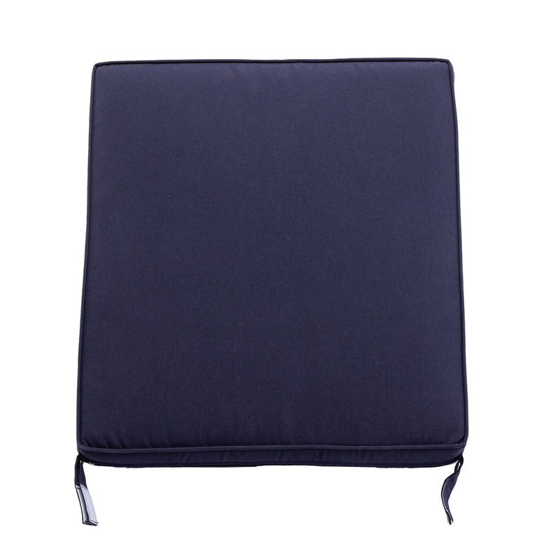 3 Pieces Outdoor Swivel Rocker Patio Chairs, 360 Degree Rocking Patio Conversation Set with Thickened Cushions and Glass Coffee Table for Backyard, Navy blue