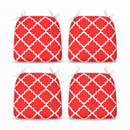 Outdoor Chair Cushions with Straps - Set of 4, Plaid Red by HouseOfZazla