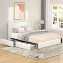 Anda - Boucle Upholstered Platform Bed With Patented Drawers Storage - Ivory by Unique Piece Furniture