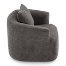 360° Swivel Barrel Sofa Chair With Throw Pillow, Upholstered Accent Chair by HouseOfZazla