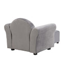 Kids Recliner Chair, Kids Upholstered Couch With Ottoman - Gray by HouseOfZazla