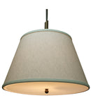 16"W Gold-laced Cafe Pendant Light with Textured Oatmeal Slotted Pendant Empire Shade and Diffuser