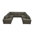 Upholstered Large Arms Sectional With Recliner Seats