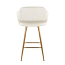 Margarite - Contemporary Fixed Height Counter Stool With Footrest (Set of 2) With Square