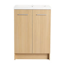 Floating Bathroom Vanity With Sink, Wall Mounted Double Door Storage