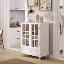 Minimalist Buffet Cabinet With Double Glass Doors And Drawer by HouseOfZazla