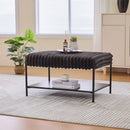 Upholstered Ottoman Coffee Table Foot Rest With Open Storage by HouseOfZazla