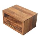 Solid Wood Arno Wall-Mounted Nightstand in Golden Teak