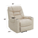 Nairi Leather Aire Power Motion Recliner with Lift Heating Massage - Ivory by HouseOfZazla