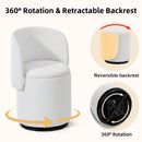 Barrel Chair With Built In Storage, 360° Swivel - Beige by HouseOfZazla