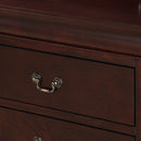 Contemporary Louis Philip Cherry Chest With Five Drawers Solid Wood Ample Storage - Cherry