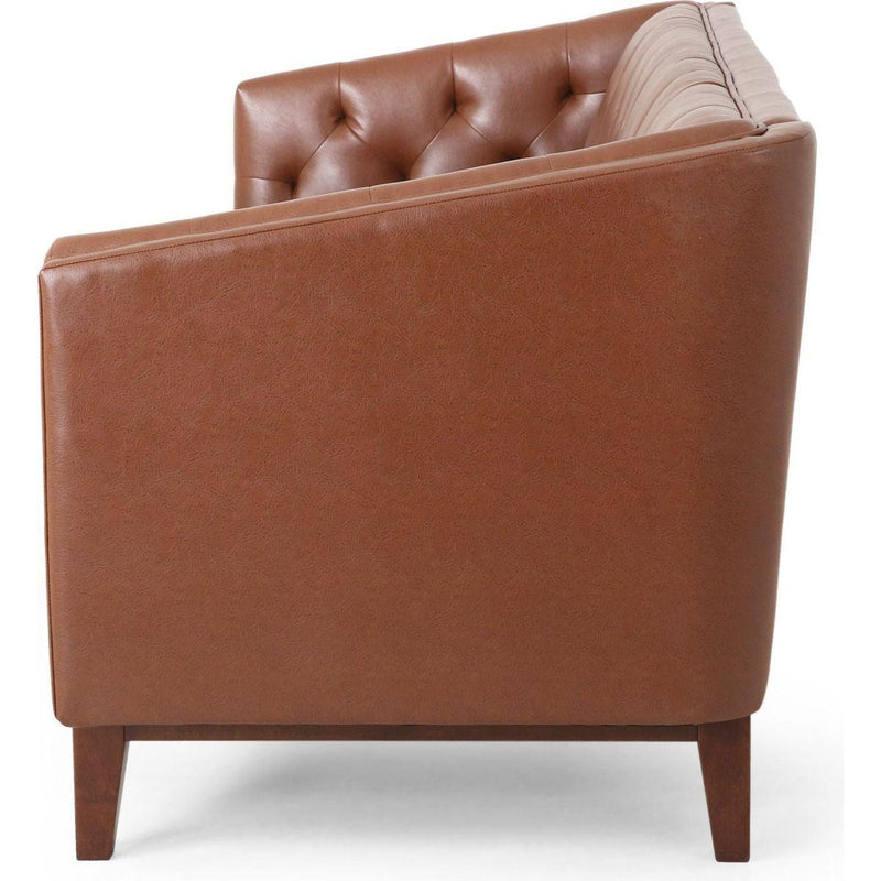 81" PU Sofa,Tufted Back,Solid Wood legs,Living Room and Study