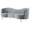 Reigha - Upholstered Sofa Lounge Furniture With Channel Tufted Backrest - Gray by HouseOfZazla