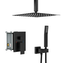Dual Shower Head 10" Ceiling Mount Square Shower System With Rough In Valve - Matte Black by HouseOfZazla