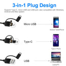 Ear Endoscope Otoscope Visual Earpick Ear Cleaning Camera Ear Wax Removal Tool IP67 Waterproof 3 in 1 Borescope w/ 6 Adjustable LED for Android