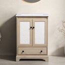 Bathroom Vanity With Basin, 1 Drawer Free Standing Storage - Brown by HouseOfZazla