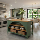 56" Farmhouse Kitchen Island with Open Storage