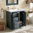 Ceramic Sink Combo, Freestanding Vanity Set With 3 Drawers & Soft Closing Doors by Unique Piece Furniture