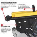 3.6HP Honda Vibratory Rammer Jumping Jack Tamper with Honda GXR120 Engine Impact Force 3,550 lbs/ft