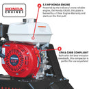 5.5 HP Honda Vibratory Plate Compactor Tamper for Ground, Gravel, Dirt, Asphalt, Compaction
