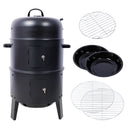 Portable Charcoal Smoker Grill For Outdoor Cooking - Black by HouseOfZazla