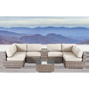 Elegant 4 Person Wicker Patio Seating Set With Cushions And Glass Top Table by HouseOfZazla