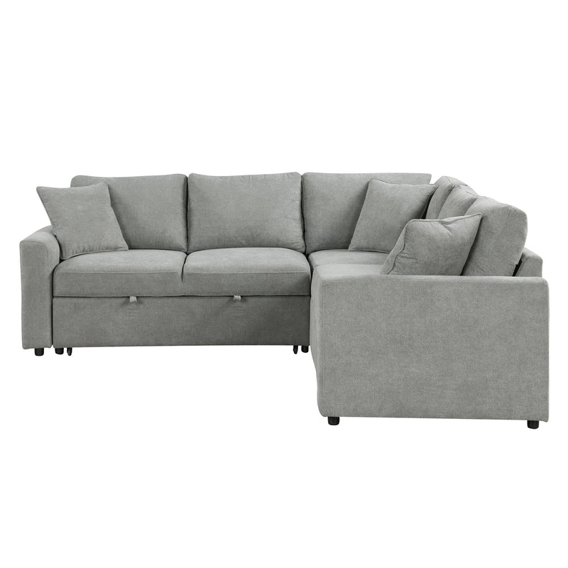4-Seat L-shaped Modular Sofa with Thick Backrest and Seat Cushions, Suitable for Living Rooms, Offices