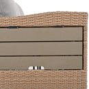 5-Piece Outdoor Patio Rattan Sofa Set, Sectional PE Wicker L-Shaped Garden Furniture Set with 2 Extendable Side Tables, Dining Table and Washable Covers for Backyard, Poolside, Indoor, Brown