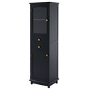 Tall Bathroom Storage Cabinet With Glass Doors, Free-Standing, Two Drawers, And Adjustable Shelves, Board, Painted Perfect For Displaying Your Favorite Items by HouseOfZazla