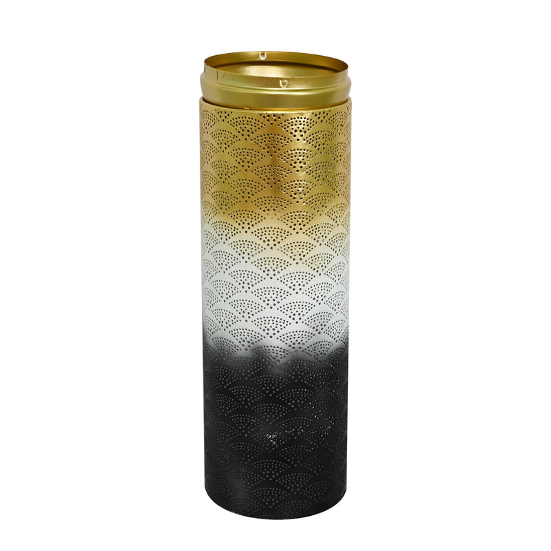 Decorative Metal Vases Set of 3, Leaf Pattern Floor Vases, photo 9 of 10