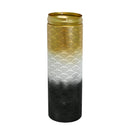 Decorative Metal Vases Set of 3, Leaf Pattern Floor Vases