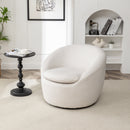 Winnie Modern Teddy Fabric Barrel Chair, 360° Swivel