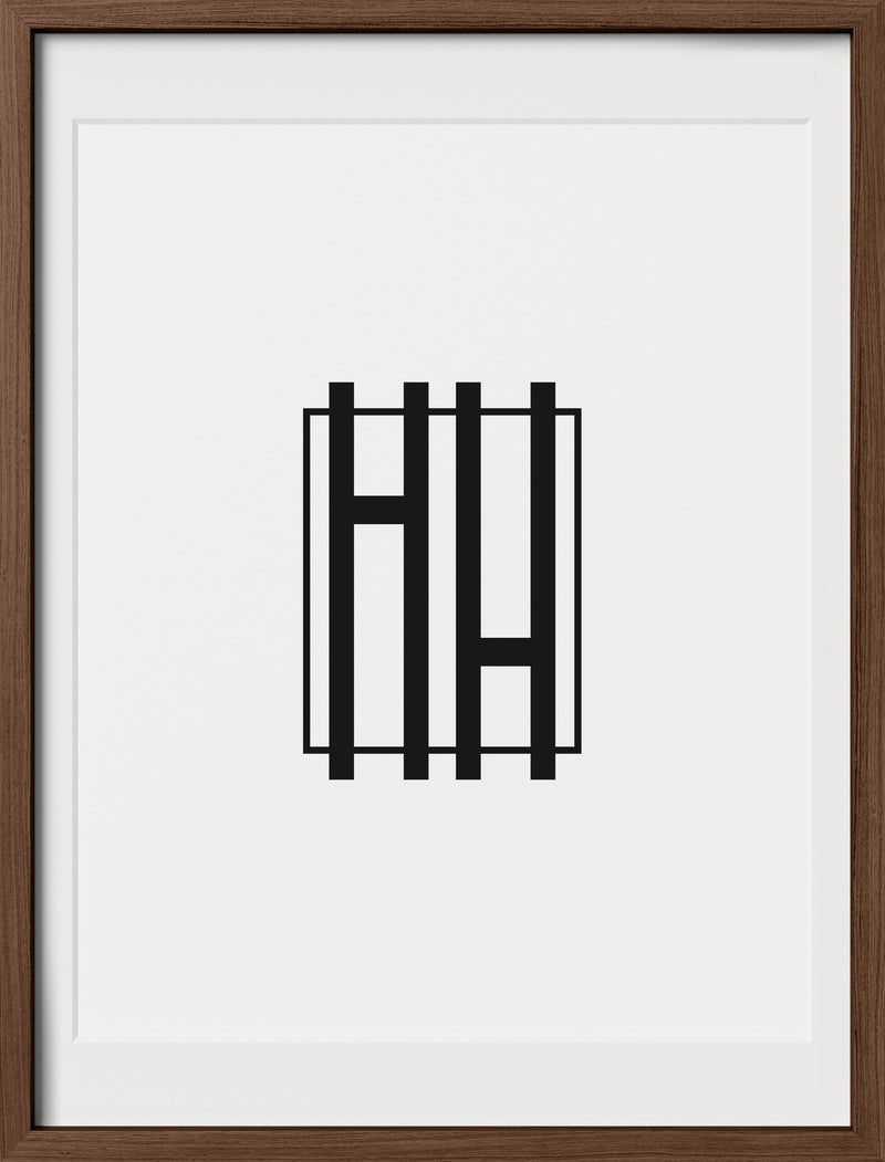 18x24, Walnut Oak Glass Frame