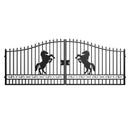 18x8 ft Steel Dual Swing Driveway Gate