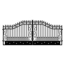 18x8 ft Steel Dual Swing Driveway Gate
